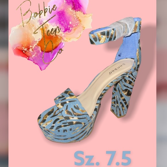 Denim Zebra print heels - Picture 2 of 2